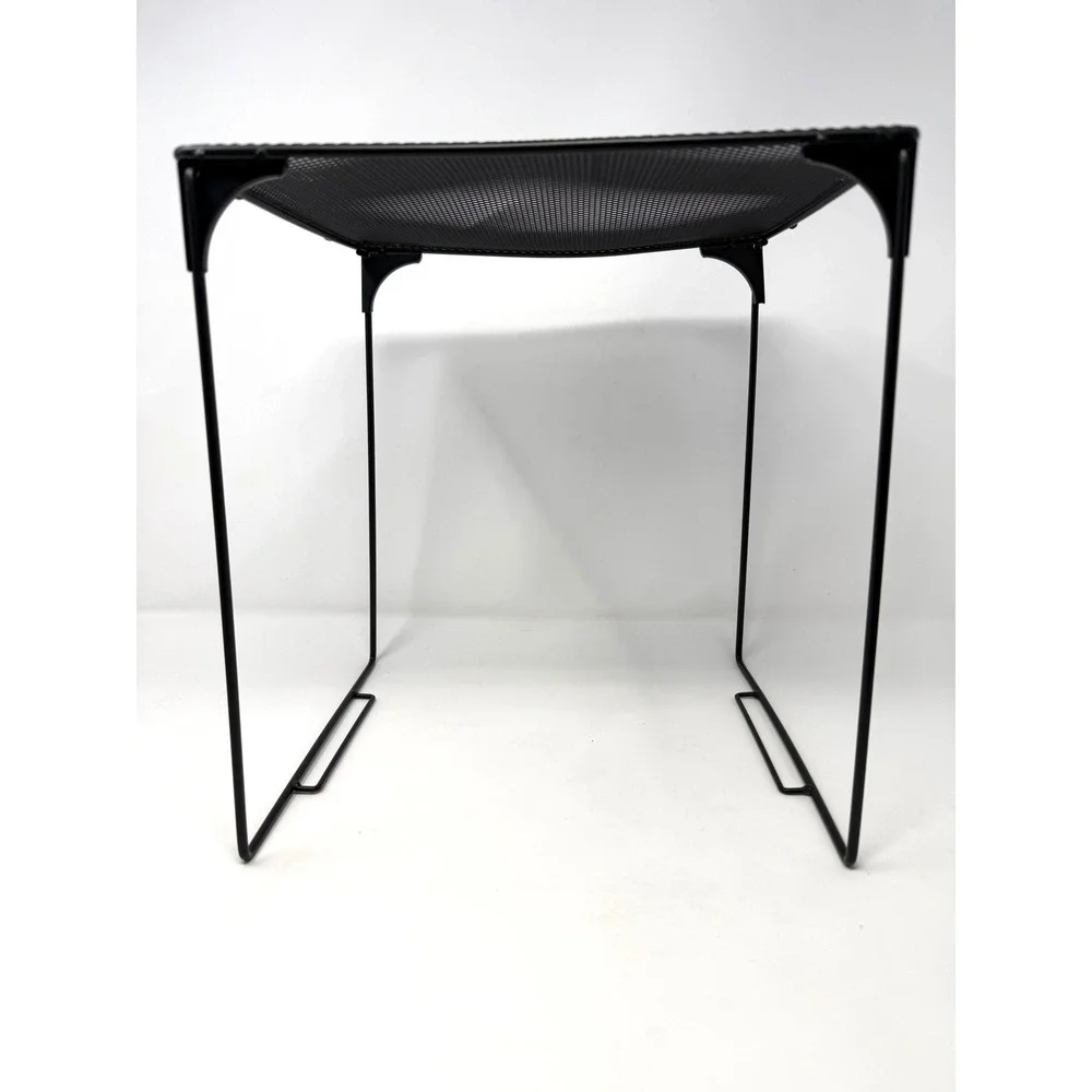 Black Metal Mesh Collapsible Locker Shelf Folding Storage Organizer 12 Inch Tall
